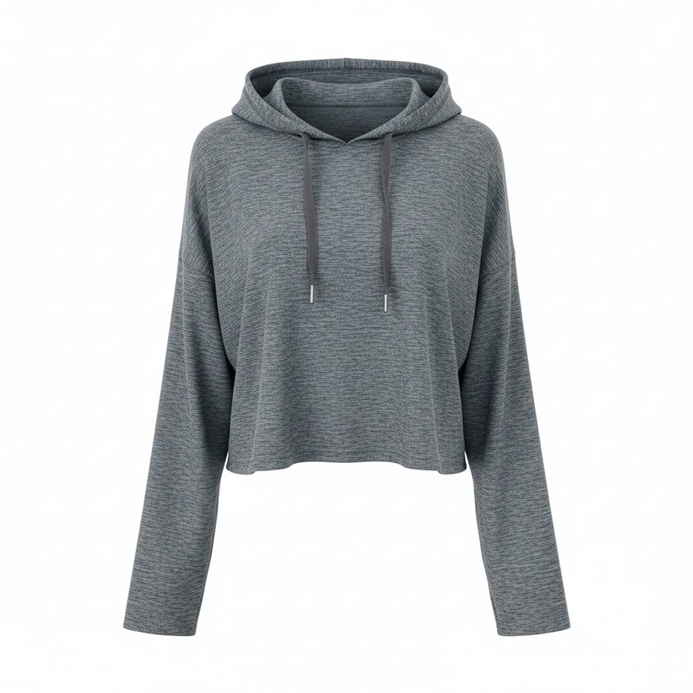 Kyodan Heather Gray Women's Cropped Hoodie - Petite Small
